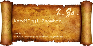 Kerényi Zsombor névjegykártya