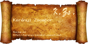 Kerényi Zsombor névjegykártya